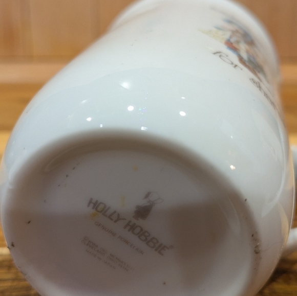 White Ceramic Mug with Blue and Brown Design - Picture 7 of 8